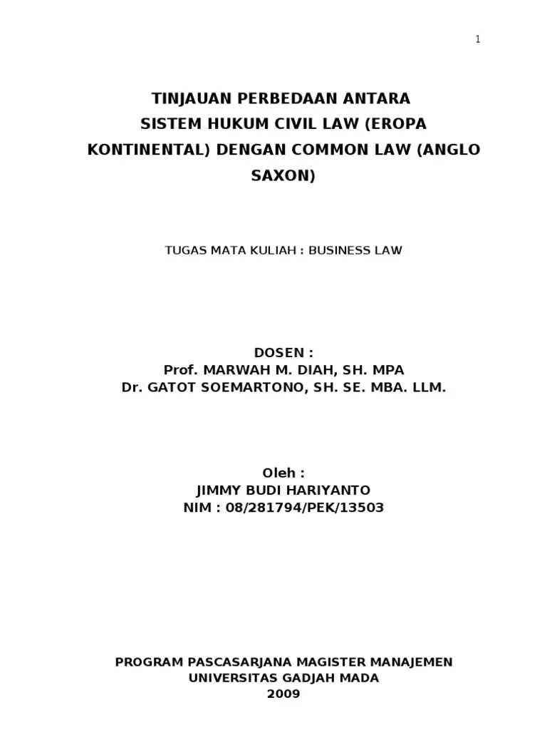 Sistem Hukum Eropa Kontitental | PDF