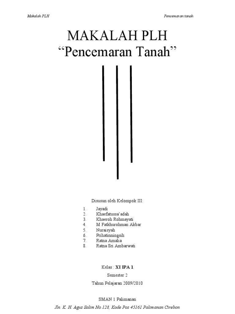 Makalah Pendidikan Lingkungan Hidup Pencemaran Tanah | PDF