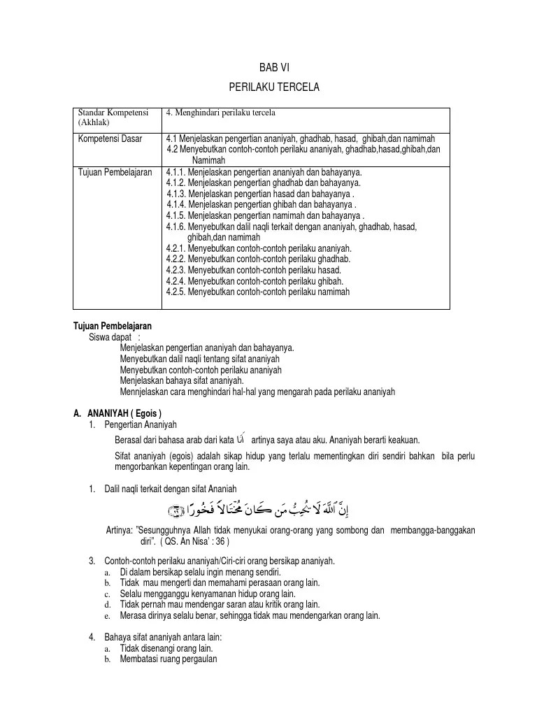 Apa Arti Sifat Tercela