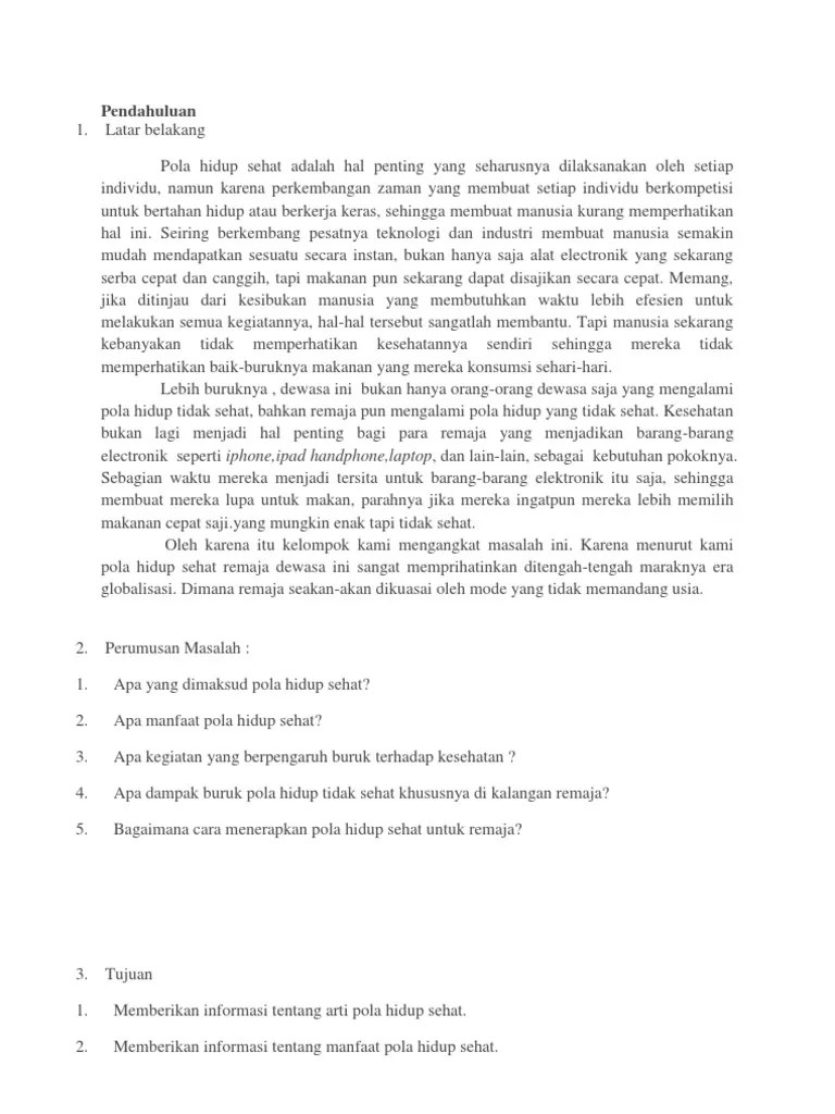 Makalah Pola Hidup Sehat | PDF