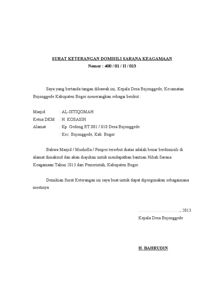 Surat Keterangan Domisili | PDF