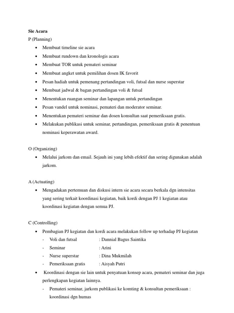 Poace Sie Acara | PDF