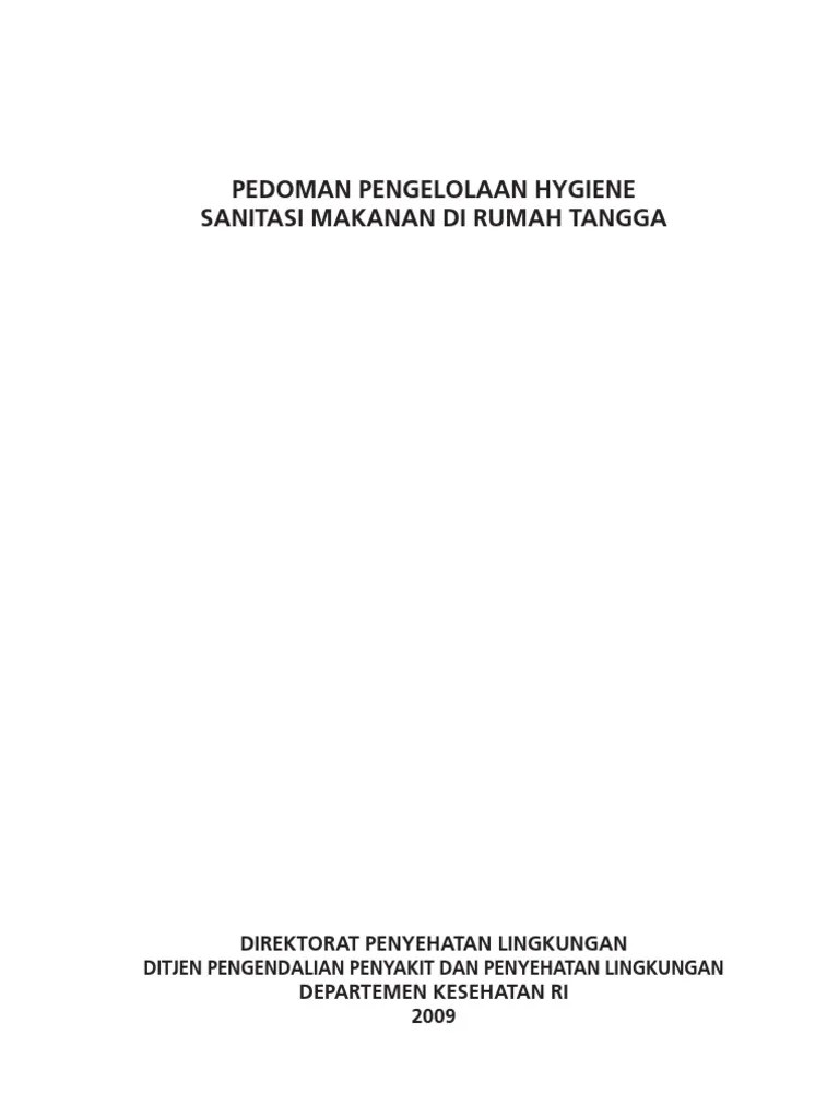 Pedoman Pengelolaan Hygiene Sanitasi Makanan Di Rumah Tangga | PDF