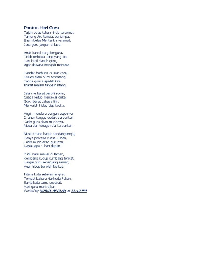 Pantun Hari Guru | PDF