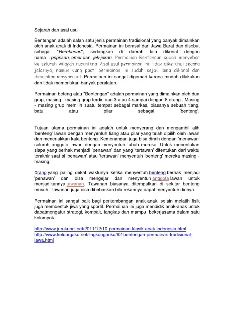 Permainan Bentengan | PDF