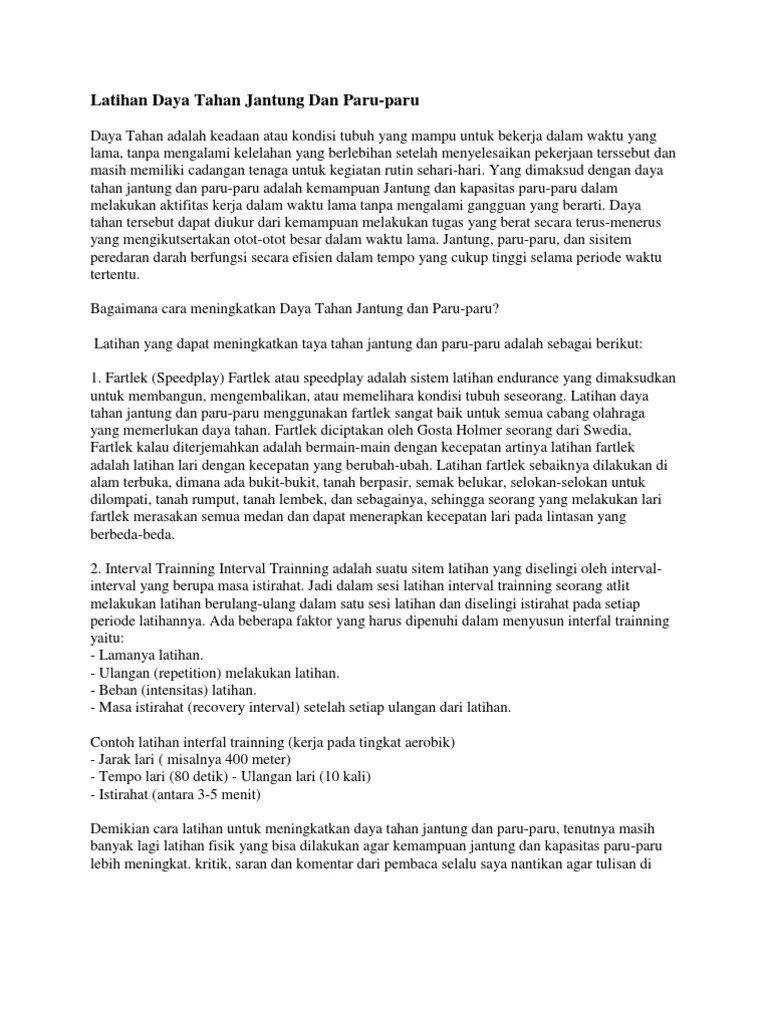 Sebutkan Bentuk Bentuk Latihan Daya Tahan Jantung Dan Paru Paru - Seputar  Bentuk