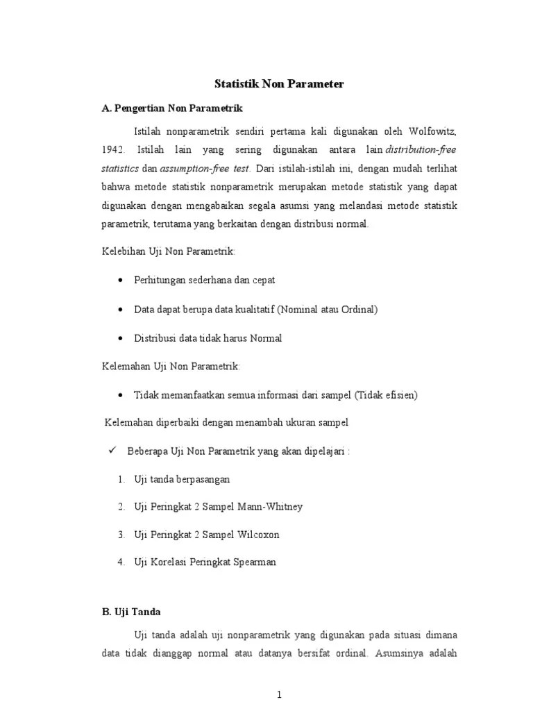 Contoh Soal Statistika Non Parametrik | PDF