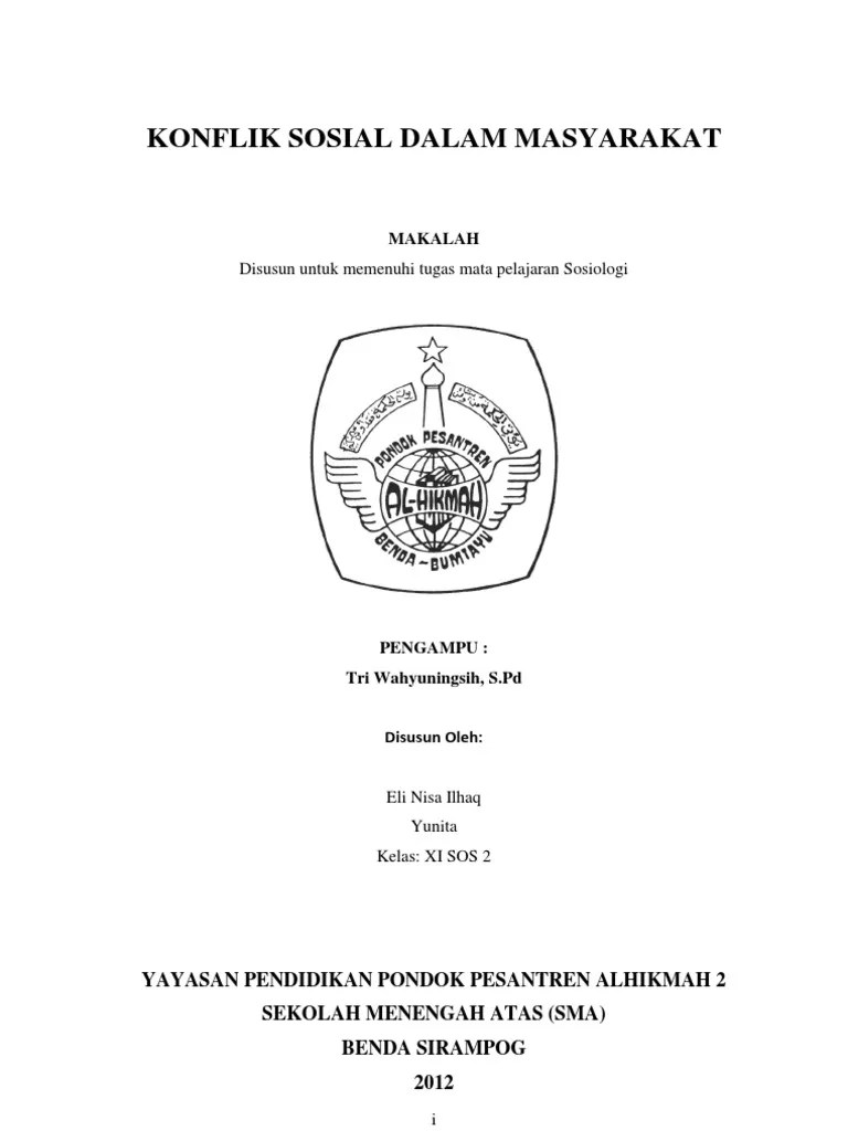Makalah Konflik Sosial Dalam Masyarakat | PDF