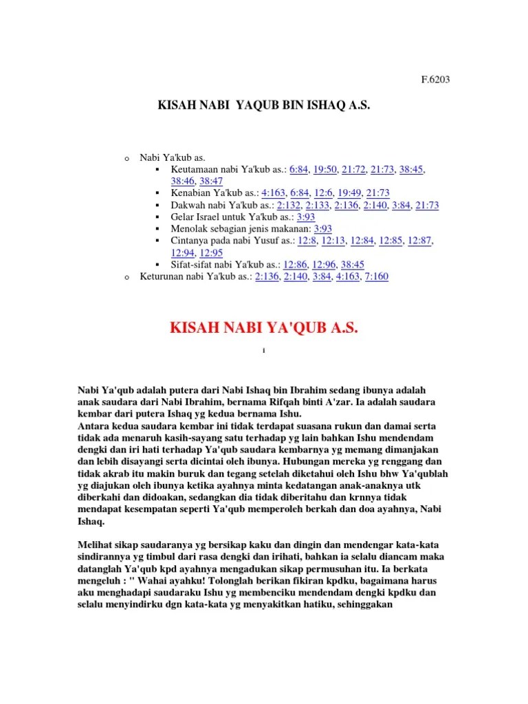 010.kisah Nabi Yaqub BN Ishaq A.S. | PDF