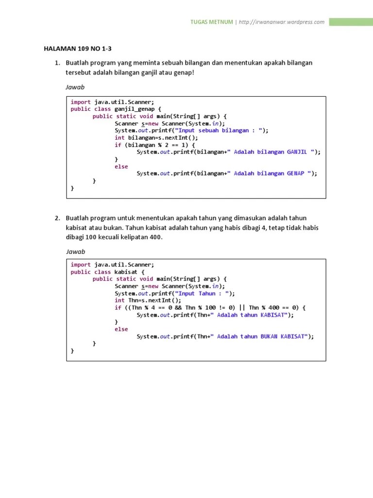 Metode Numerik (Java) | PDF