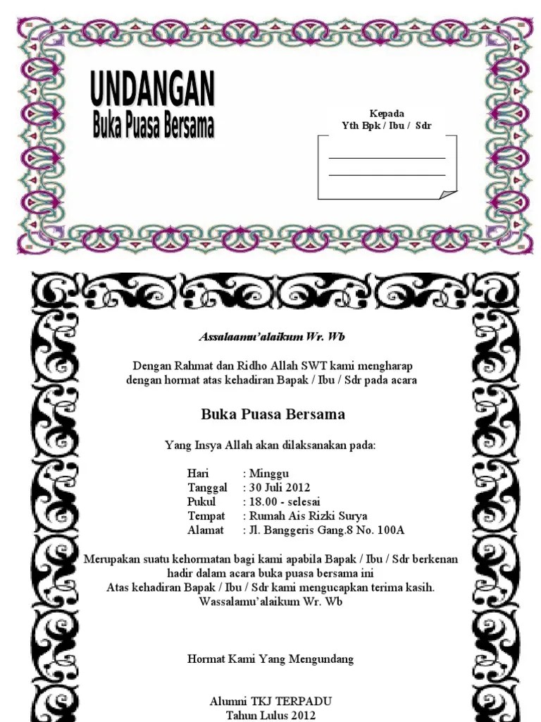 Undangan Buka Puasa Bersama | PDF