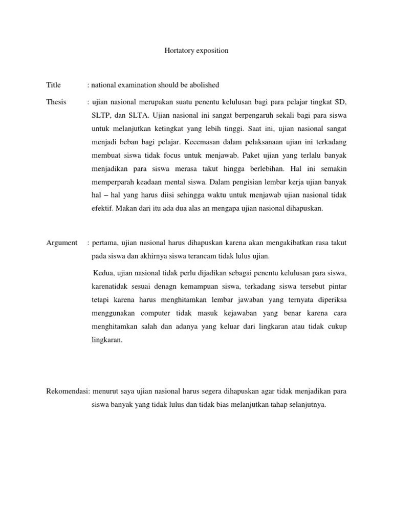 Hortatory Exposition | PDF | Statistik Pendidikan | Pengujian