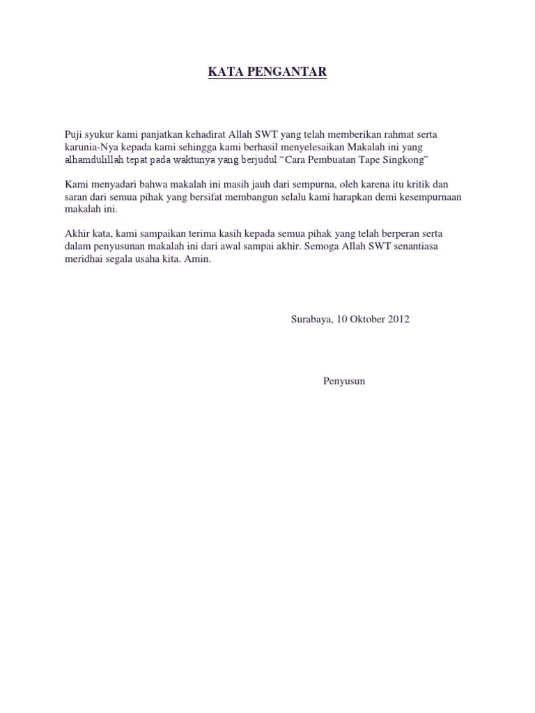 Contoh Laporan Pembuatan Tape Singkong - Seputar Laporan