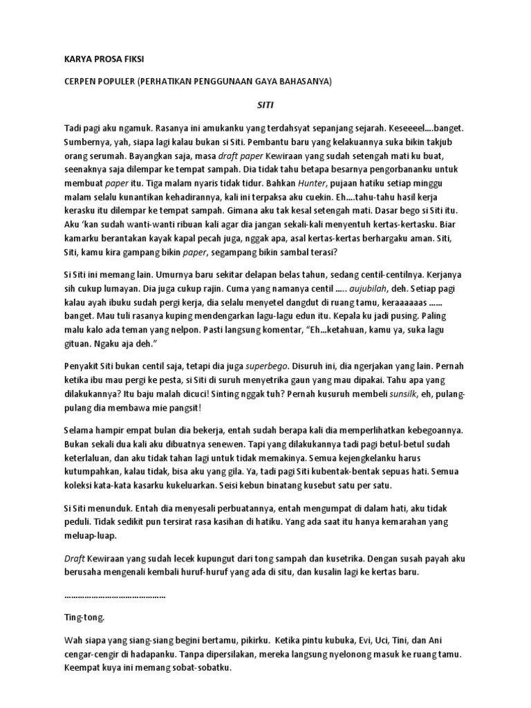 Contoh Cerpen Populer | PDF