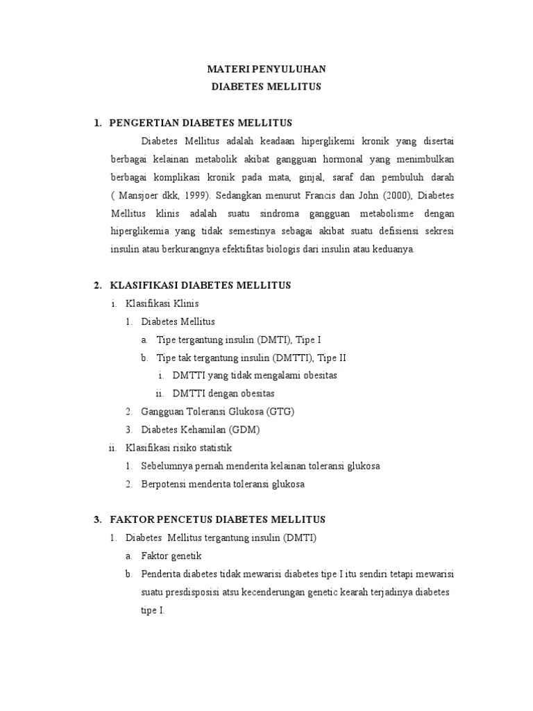 Materi Penyuluhan DM | PDF