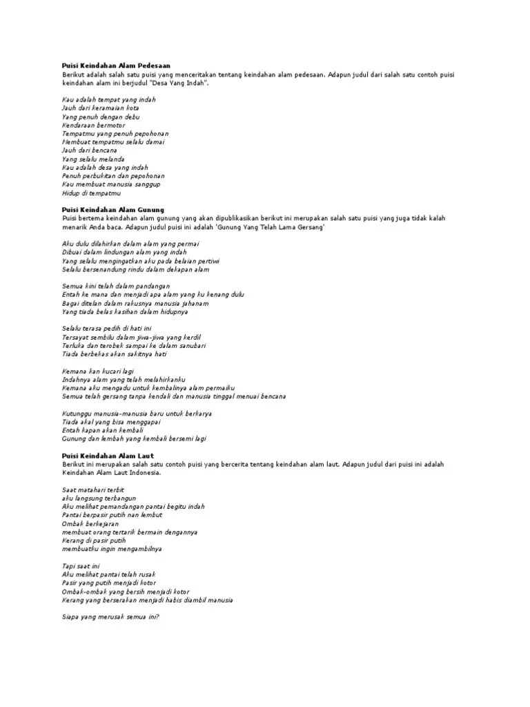 Puisi Keindahan Alam Pedesaan | PDF