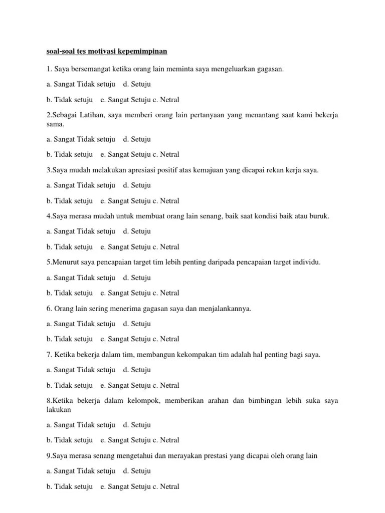 11++ Contoh Soal Psikotes Leadership - Kumpulan Contoh Soal
