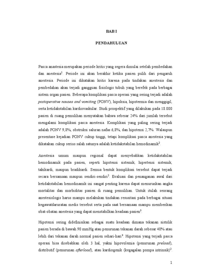 Hipotensi Pasca Operasi | PDF