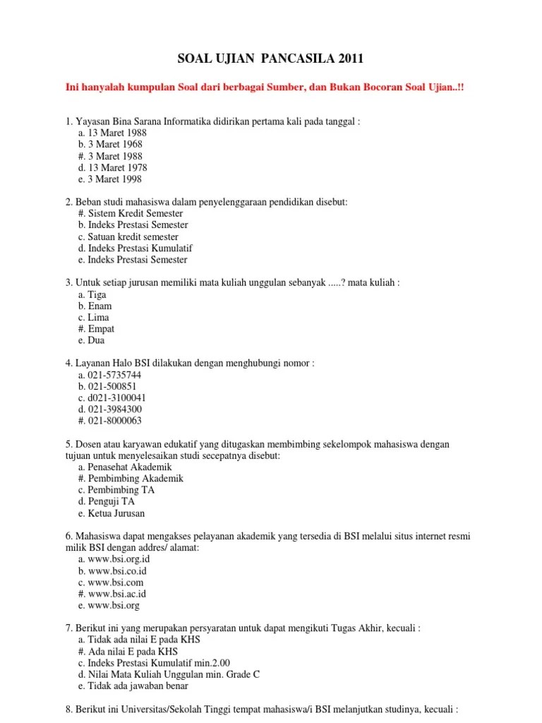 Contoh Soal Uts Sistem Operasi Semester 3 Bsi
