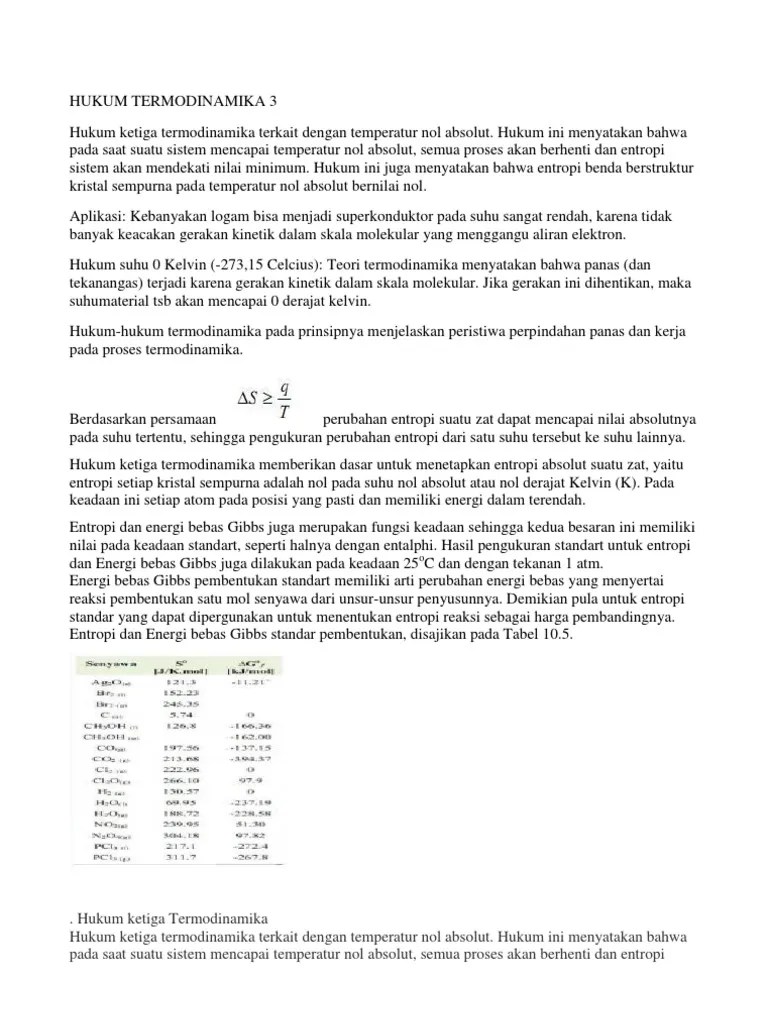 Hukum Termodinamika 3 | PDF