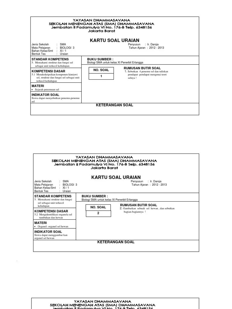 Contoh Soal Essay Biologi Kelas 11 Semester 2 - Soal Kelasmu