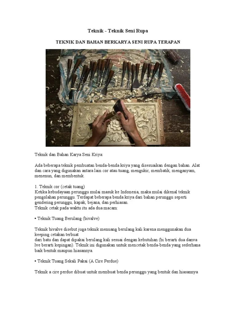 Cara Teknik Seni Rupa | PDF