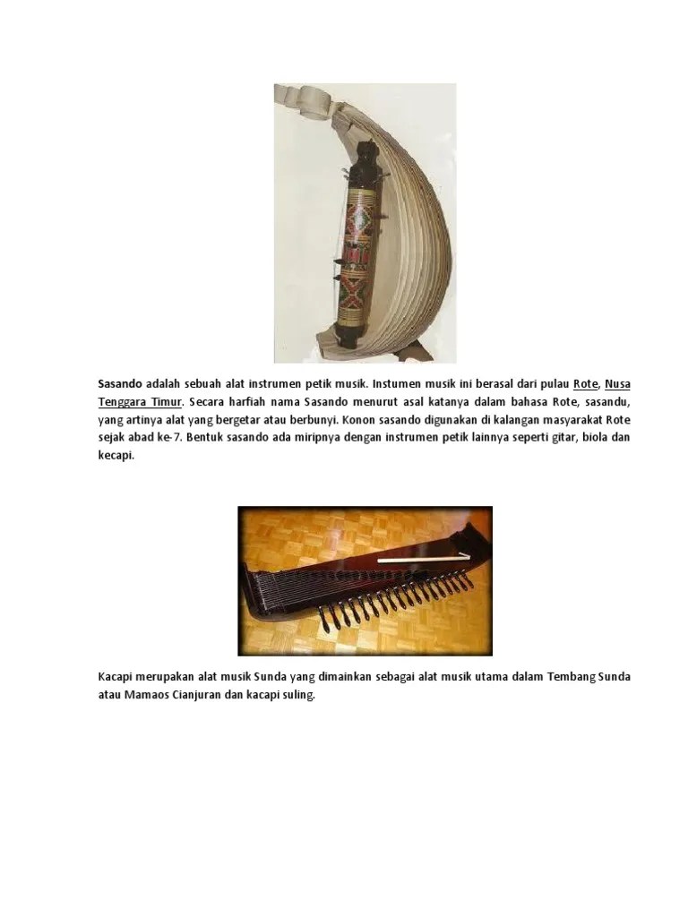 Sasando Adalah Sebuah Alat Instrumen Petik Musik | PDF