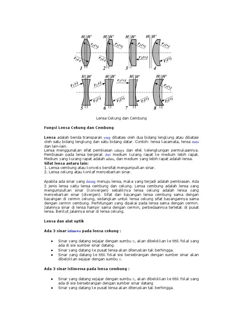 Lensa Cekung Dan Cembung | PDF