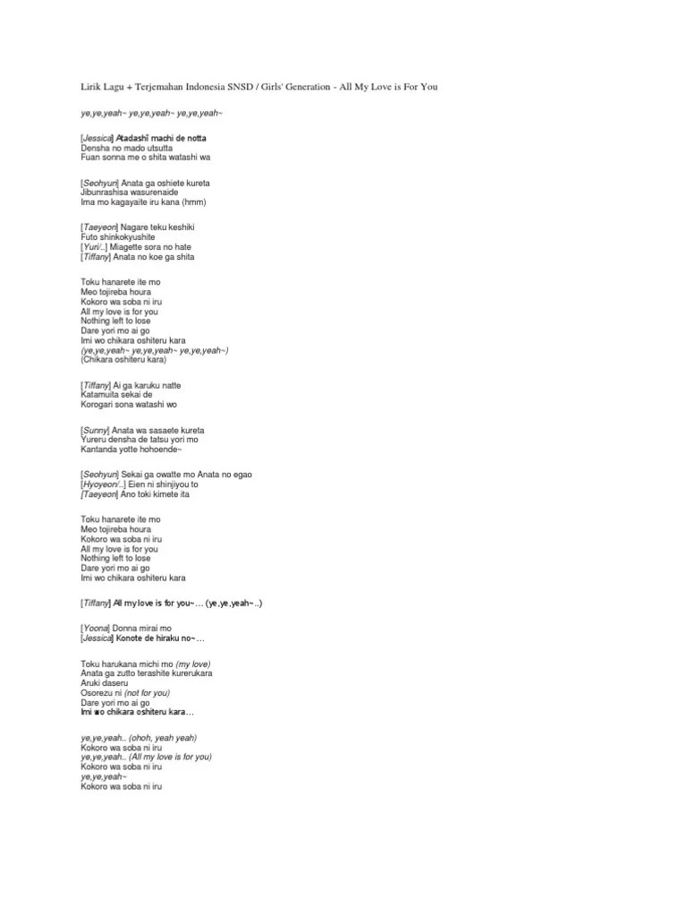 Lirik Lagu SNSD | PDF