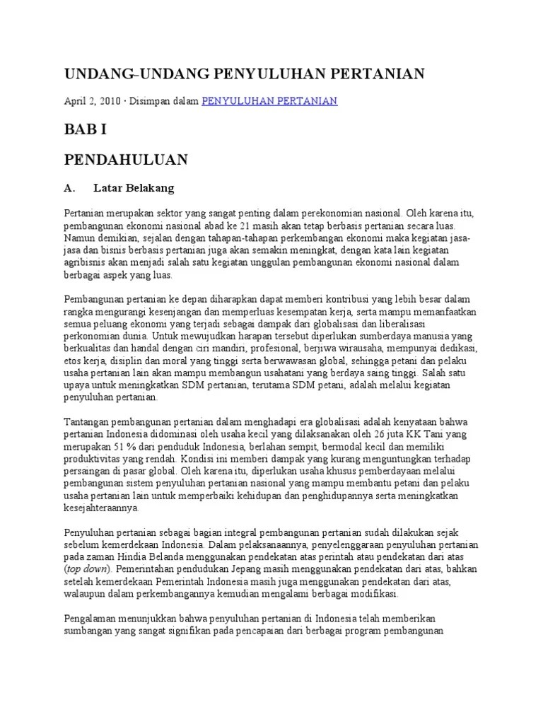 UNDANG Penyuluh Pertanian | PDF