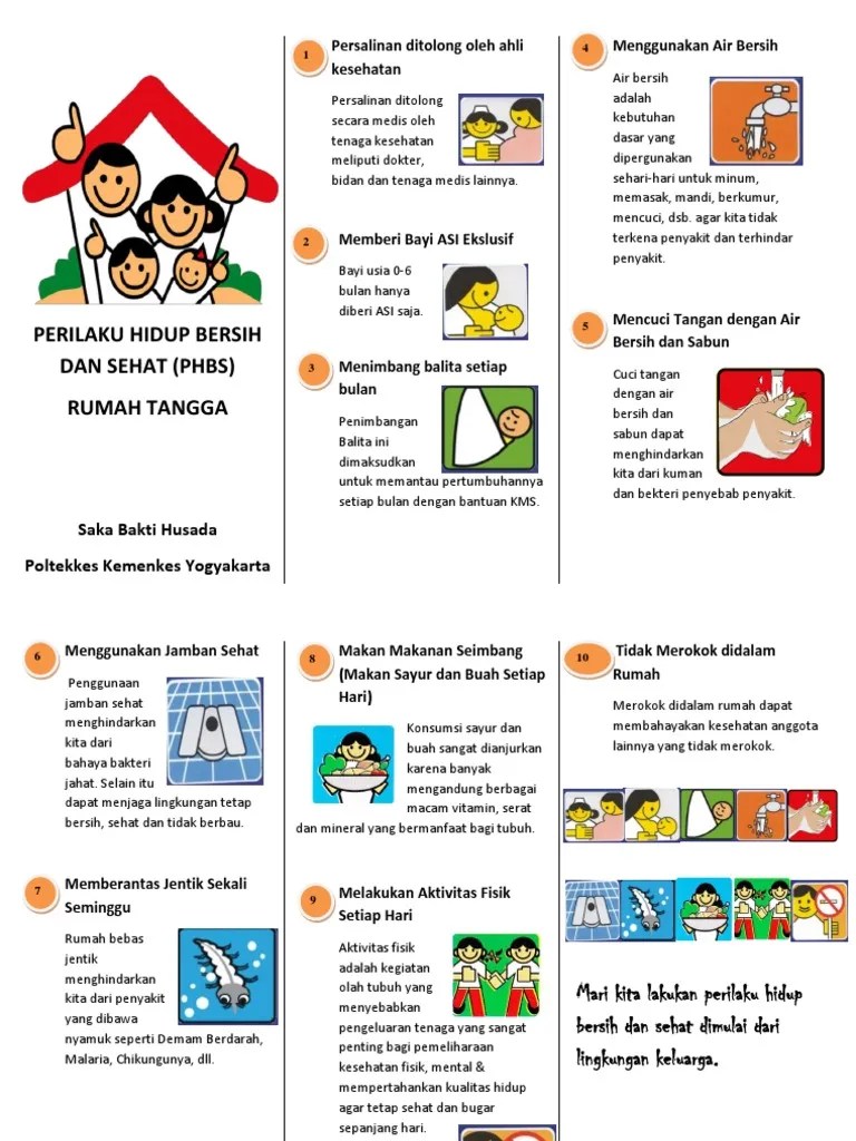 Leaflet Phbs Rumah Tanga | PDF