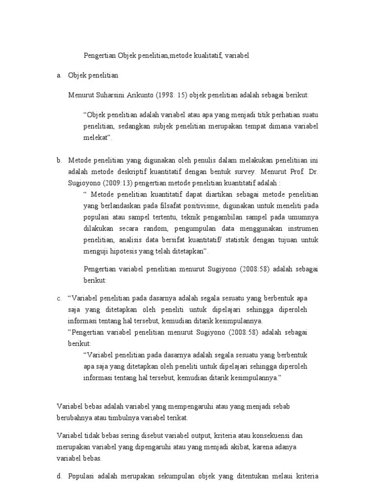 Pengertian Subjek Penelitian – Rasanya