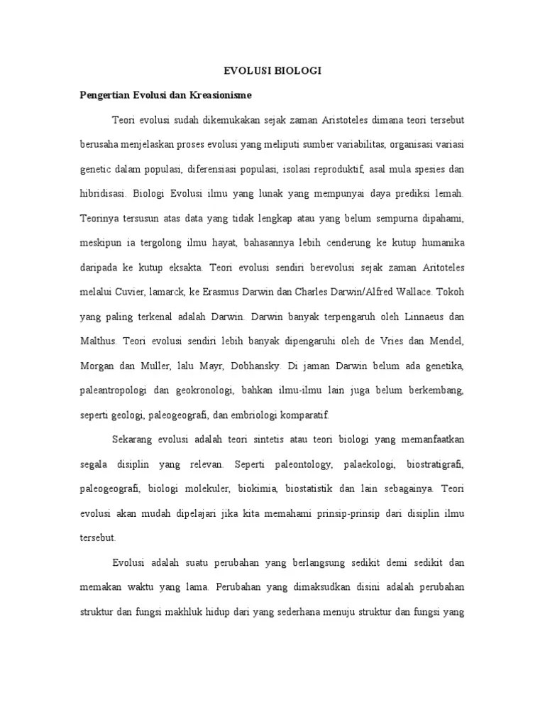 Evolusi Biologi | PDF