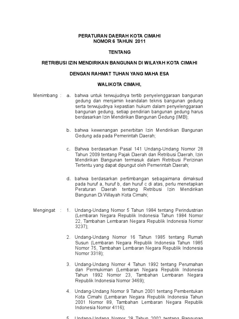 Perda IMB Cimahi | PDF