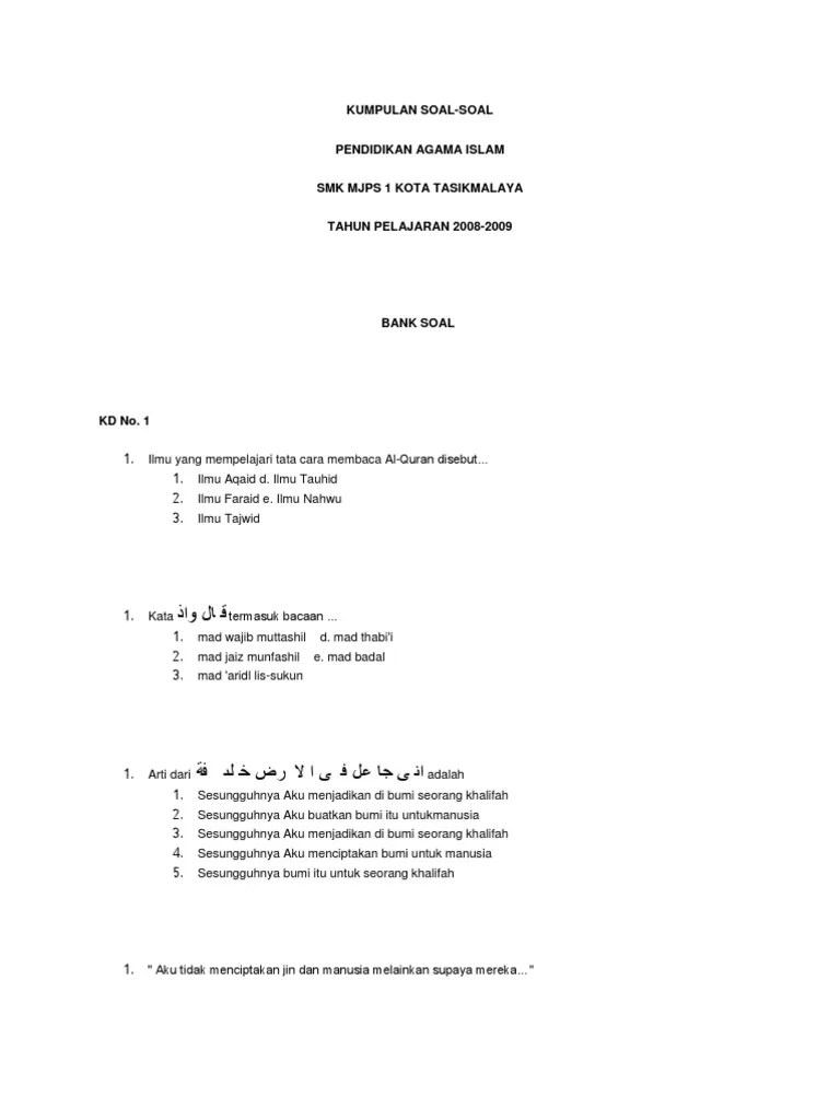 Bank Soal Tajwid
