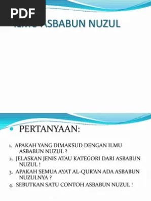 Asbabun Nuzul | PDF