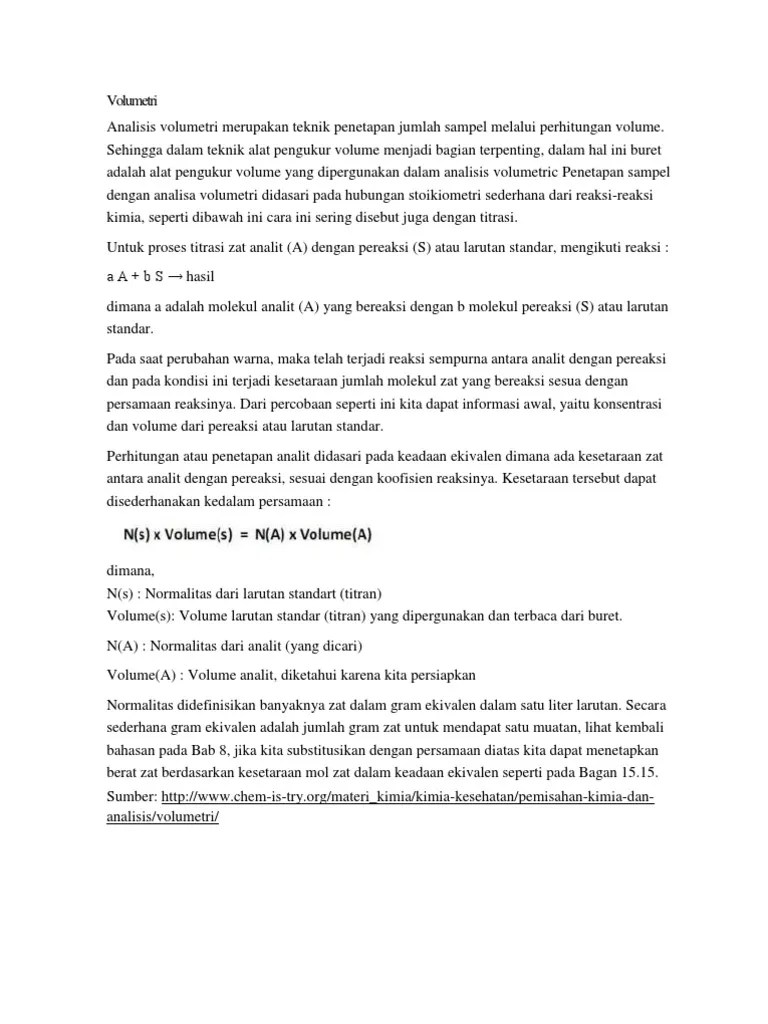 Literatur Volumetri | PDF