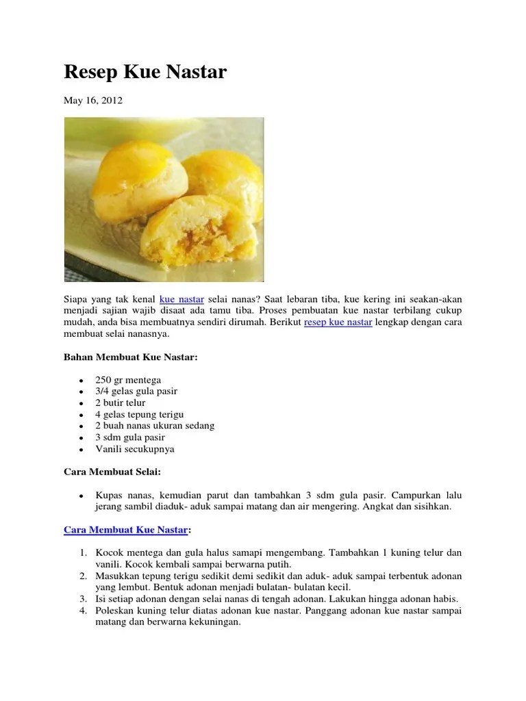 Resep Kue Nastar | PDF