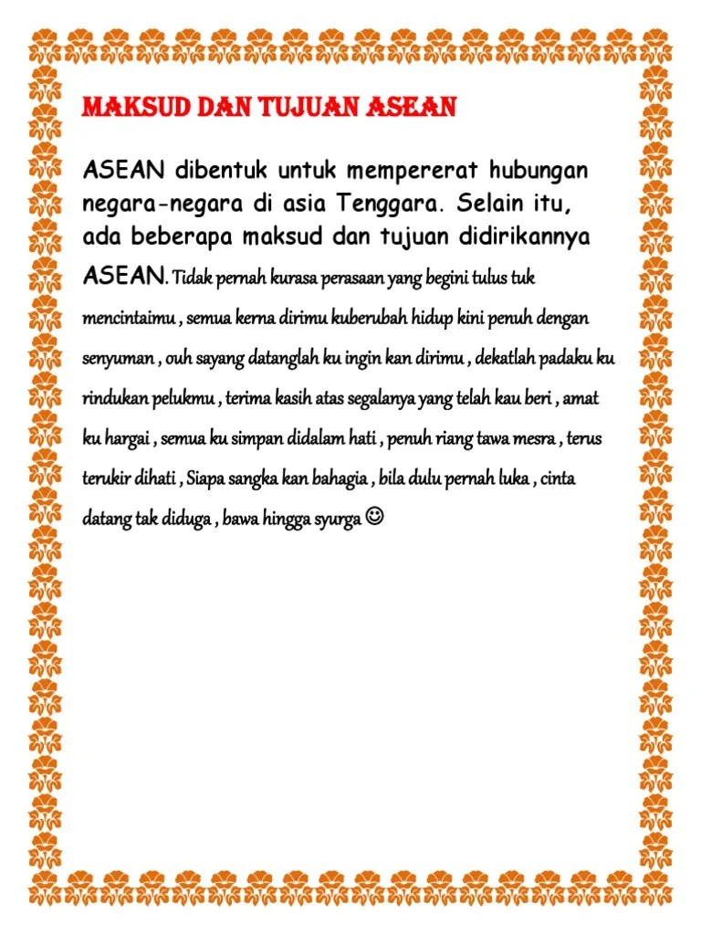 Maksud Dan Tujuan ASEAN | PDF