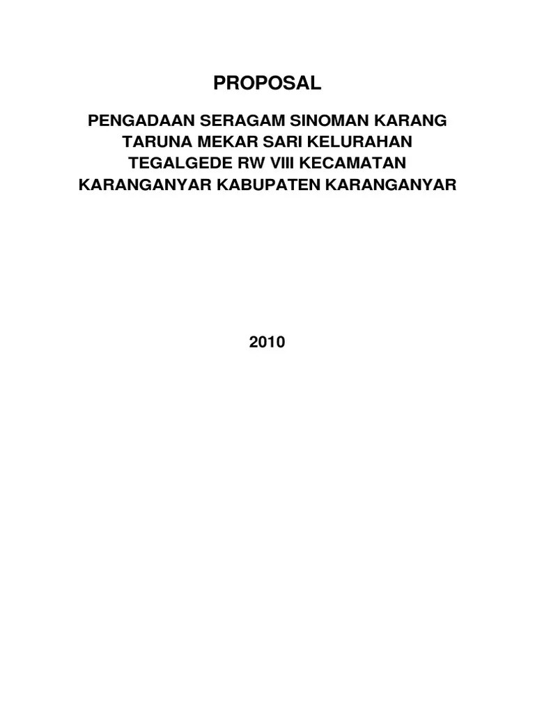 Proposal Seragam | PDF