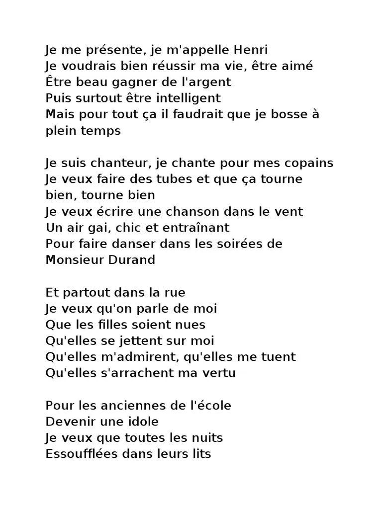 Daniel Balavoire Paroles | PDF
