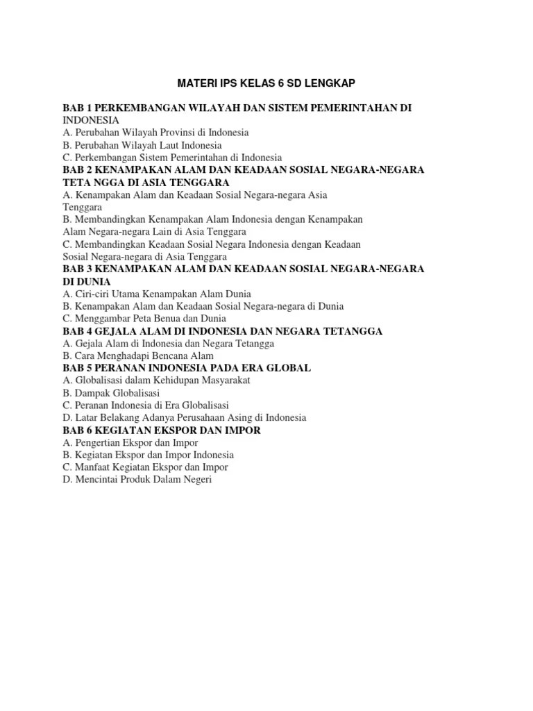 Rangkuman Materi Ips Kelas 6 – Rasanya