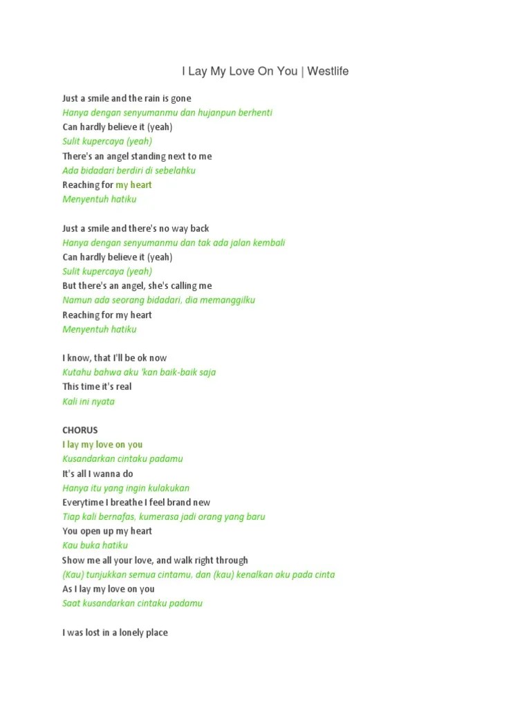 Teks Lagu When You Tell Me That You Love Me - Berbagai Teks Penting