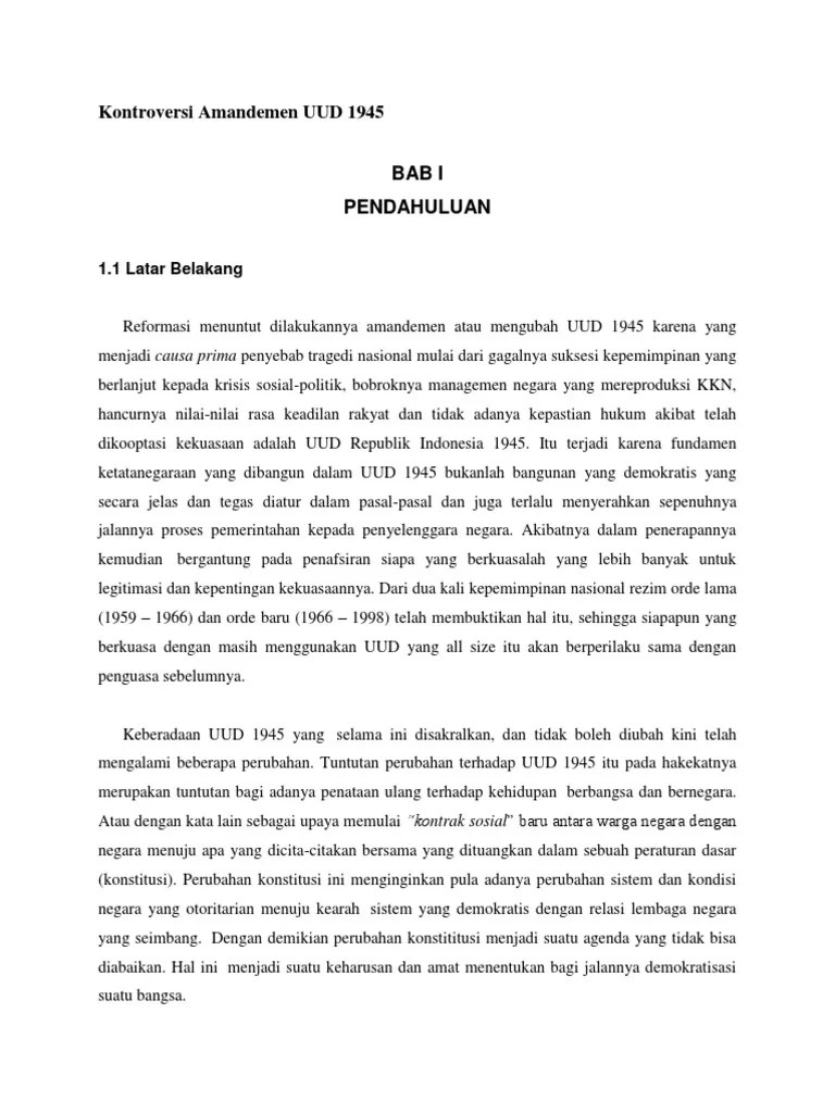 Kontroversi Amandemen UUD 1945 | PDF