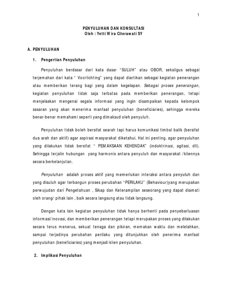 Penyuluhan Dan Konsultasi | PDF