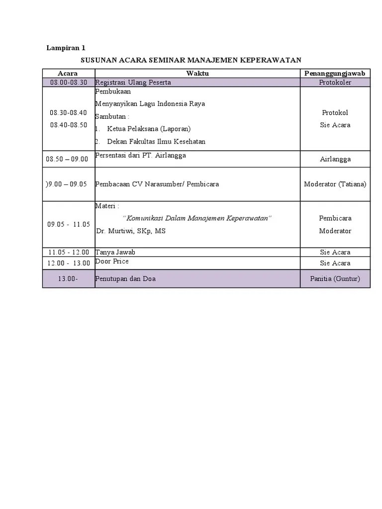 Susunan Acara Seminar | PDF
