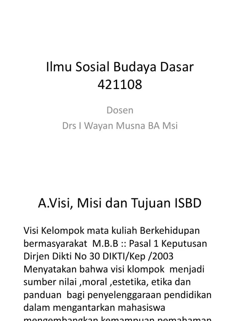 Misi, Visi, Tujuan ISBD | PDF
