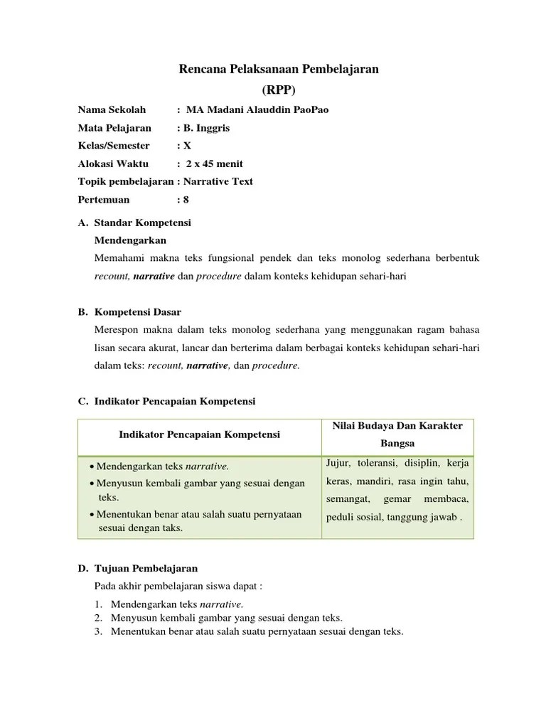 RPP Narrative | PDF