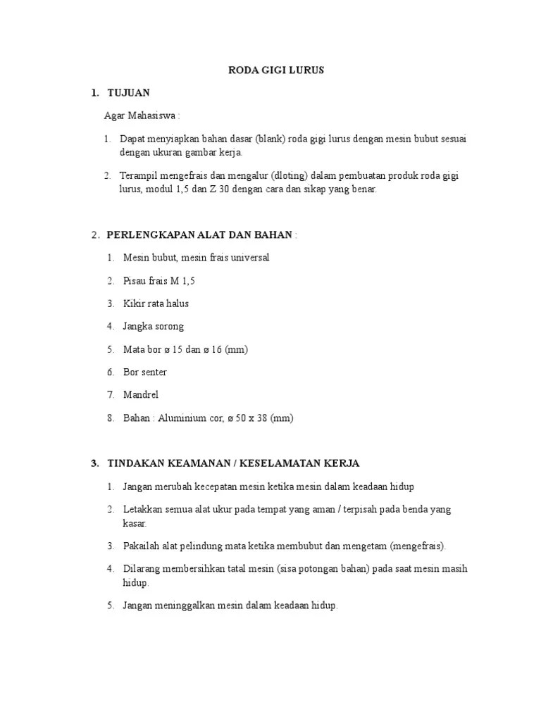 Membuat Roda Gigi | PDF