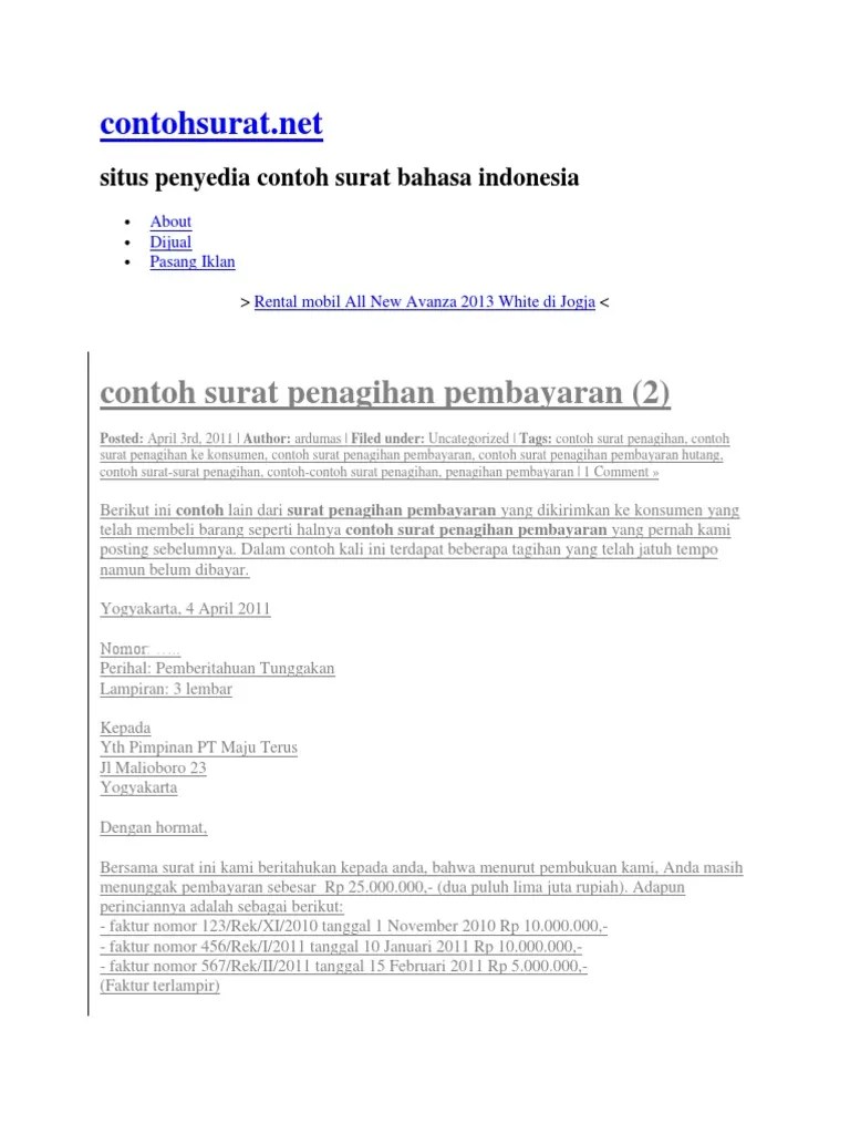 Contoh Surat Teguran | PDF